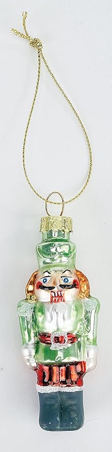 Lillian Vernon Glass Nutcracker Christmas Ornaments - Set of 6, 6 Designs, Hand Blown, Mini Tree Decorations, Festive Home Decor,