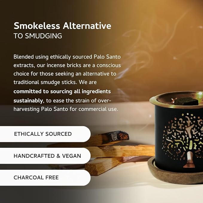 Palo Santo & Lavender Smokeless Incense Bricks Refill | 3 x 9 Bricks | Aromatherapy | Smudging | Made with Essential Oils | Natural Air fresheners for Home | Spiritual Meditation Accessories