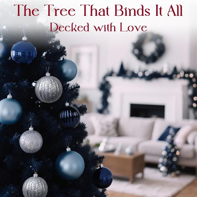50ct Blue and Silver Christmas Ornaments Set, 2025 Shatterproof Christmas Tree Decorations, Christmas Ball Ornament, Vintage Classic Christmas Ornament Bulk for Christmas Decorations Indoor