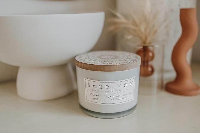 Sand + Fog Scented Candle - Winter Pine – Additional Scents and Sizes – 100% Cotton Lead-Free Wick - Luxury Air Freshening Jar Candles - Perfect Home Decor – 12oz - Holiday Scents
