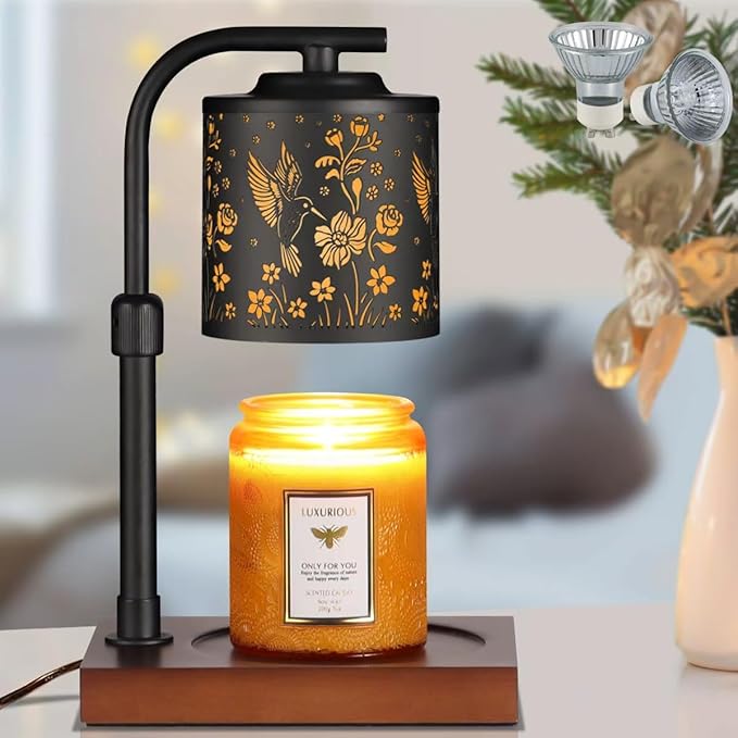 Candle Warmer Lamp with Adjustable Height Dimmable for New Home Decor Electric Candle Warmer for Jar Candles Birthday Gifts for Women Mom(Hummingbird)