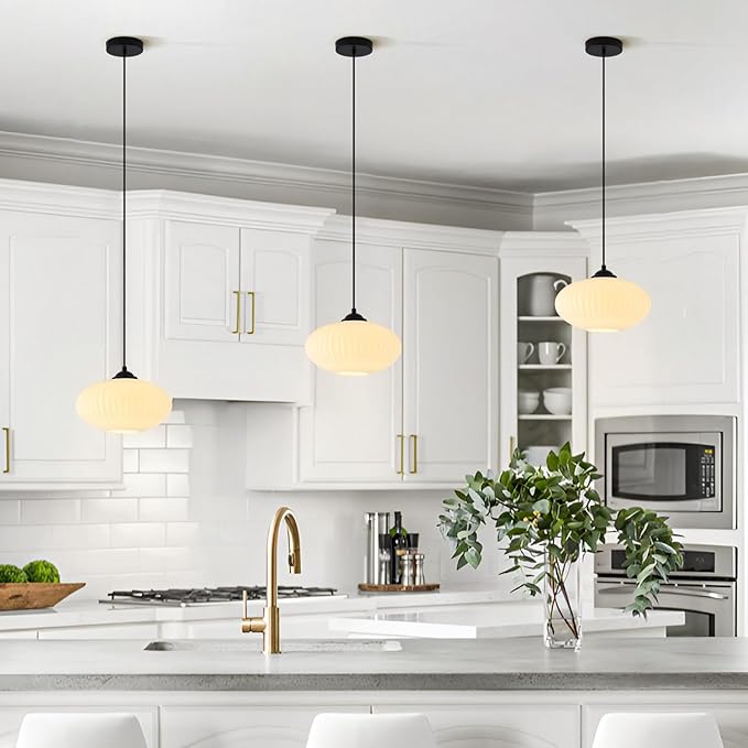 White Milk Glass Pendant Lights Kitchen Island Large Industrial Pendant Lighting Black Pendant Light Frosted Globe Ceiling Light Fixture