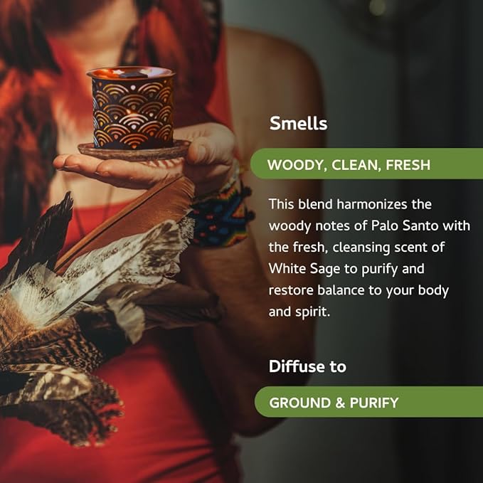 Palo Santo & White Sage Smokeless Incense Bricks & Tree of Life Burner | 2x9 Bricks | Aromatherapy | Essential Oils Based | Natural Air fresheners for Home | Spiritual Smudging Meditation Accessories
