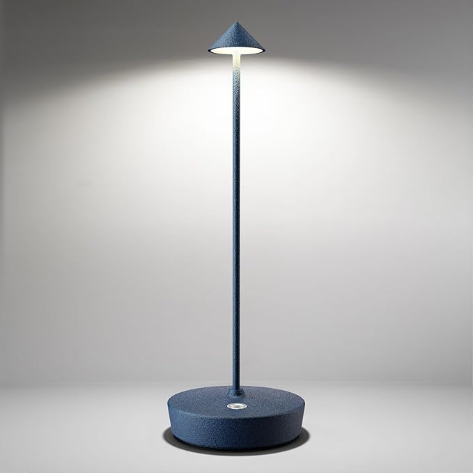 Cordless Table Lamps Rechargeable, 6000mAh Battery Operated LED Desk Lamp Outdoor Waterproof Portable Touch Dimmable Table Light for Patio Restaurant Dining Home Blue