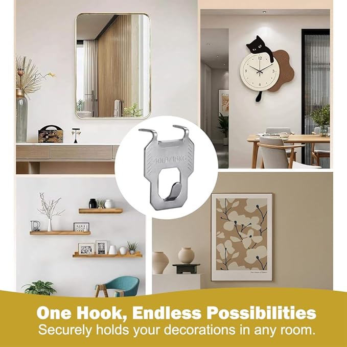 30Pcs Drywall Picture Hanger with Claw,Heavy Duty Picture Hanging Kit Wall Hangers for Canvas, Office Pictures, Clock, House Decoration Tool-Free,Holds Up to 40Lbs