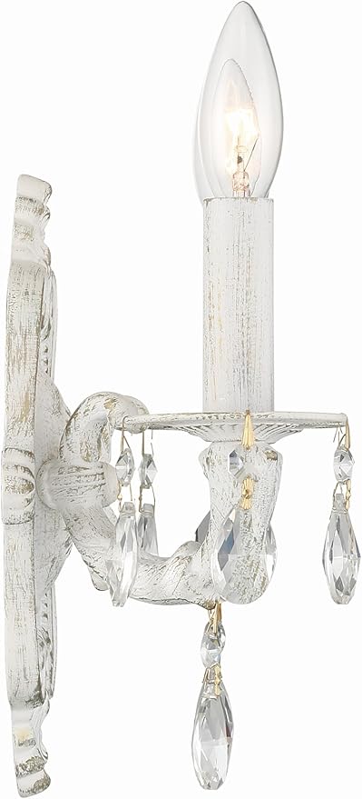 Paris Market 2 Light Spectra Crystal Antique White Sconce