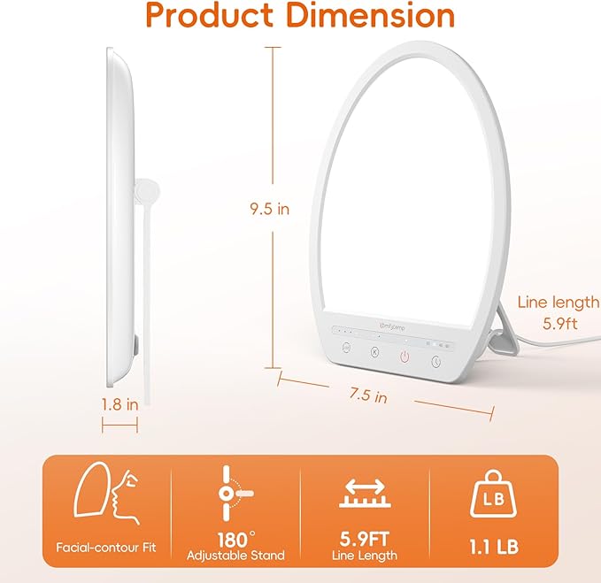 Comfytemp Light Therapy Lamp, Up to 16,000 Lux Sunlight Daylight Lamp with Touch Control, 4 Brightness & 3 Color Temperature, Birthday Gifts for Men Women Her Christmas, for Home Office Working Use