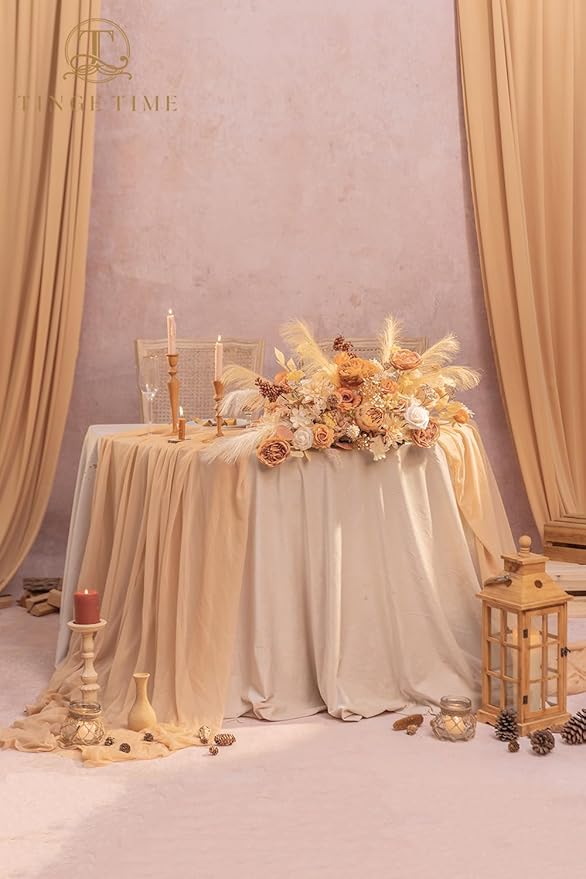TINGE TIME Fake Flowers Artificial Flowers Peonies Bulbous Chrysanthemum Daisy Hydrangea Sunflower Violets Dahlia Daffodils Epiphyllum Orchid Cherry Blossom Camellia Leyaron (Nude Color & Pale Coffee)