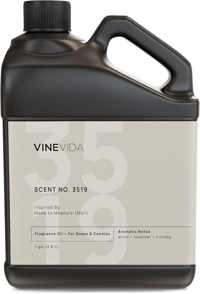 VINEVIDA Scent NO. 3519 Fragrance Oil - 1 Gallon (8lbs) - Inspired by: Made to Measure (Men) Fragrance Oil for Candle Making - Made in USA Candle Scents Scents for Soap Making