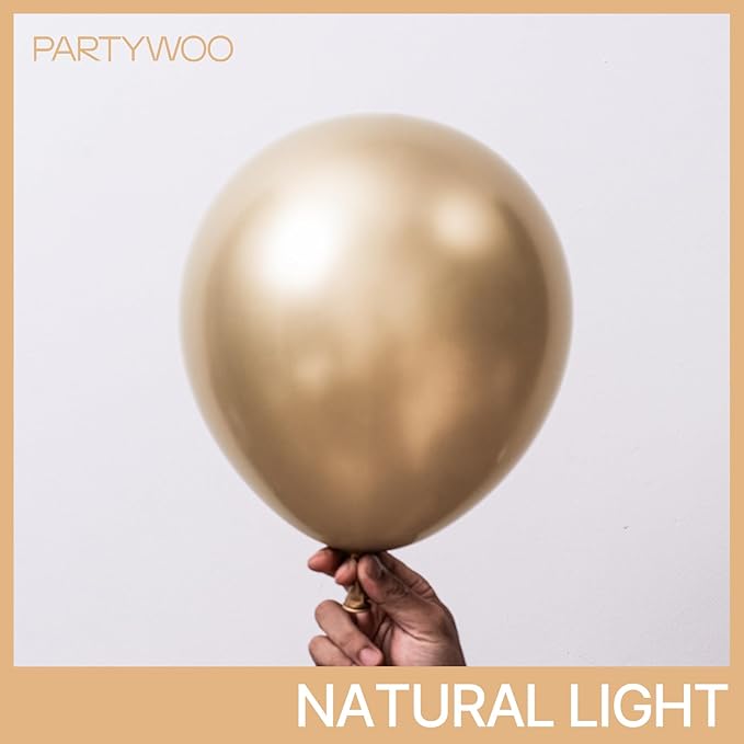 PartyWoo Metallic Gold Balloons 85pcs Different Sizes of 18 12 10 5 Inch Chrome Gold Balloon Arch Kit Garland for Birthday Graduation Baby Shower Wedding Bachelorette Party Decorations Gold-G127