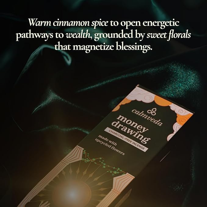 Attract Money Incense Sticks - for Manifestating Abundance (80+ Sticks) with Aventurine Crystal Keychain for Unlocking Wealth | Spicy Aroma of Cinnamon Incense & Clove