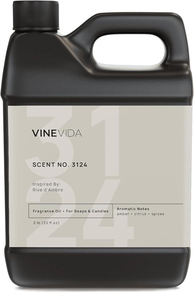 VINEVIDA Scent NO. 3124 Fragrance Oil - 32oz (2lbs) - Inspired by: Rive d'Ambre Fragrance Oil for Candle Making - Made in USA Candle Scents Scents for Soap Making
