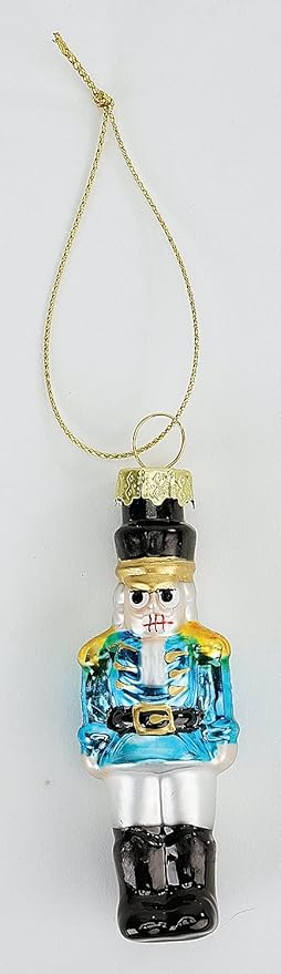 Lillian Vernon Glass Nutcracker Christmas Ornaments - Set of 6, 6 Designs, Hand Blown, Mini Tree Decorations, Festive Home Decor,