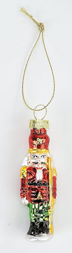 Lillian Vernon Glass Nutcracker Christmas Ornaments - Set of 6, 6 Designs, Hand Blown, Mini Tree Decorations, Festive Home Decor,