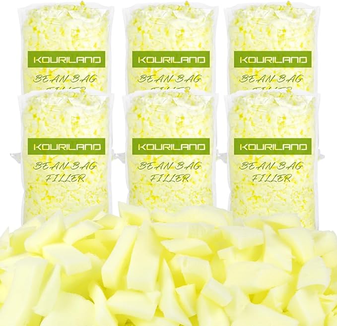 30LBS Bean Bag Filler - Shredded Memory Foam Beanbag Filling Pillow Stuffing Bean Bag Refill for Couch Cushion Stuffed Animals Dog Bed Chair Arts Crafts