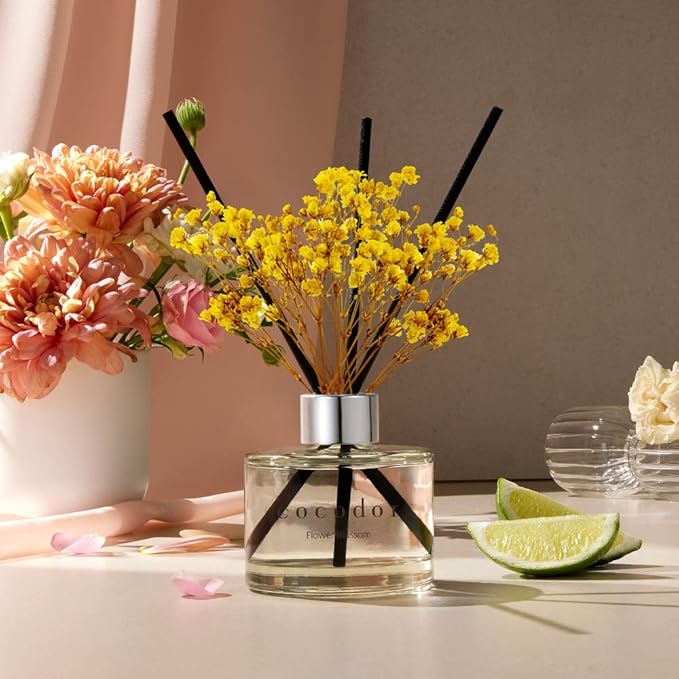 COCODOR Preserved Real Flower Reed Diffuser/Rose Perfume / 6.7oz(200ml) / 1 Pack/Reed Diffuser Set, Oil Diffuser & Reed Diffuser Sticks, Home Decor & Office