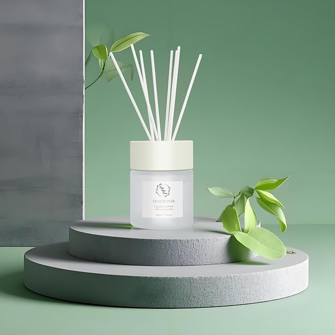 Reed Diffuser Set, Pretty Valley Home Diffuser 100Ml / 3.38Fl Oz Gift Box - Includes Reed Diffuser Sticks, Long Lasting Fragrance Oil and Glass Bottle for Office Living Room Decor (White Musk)