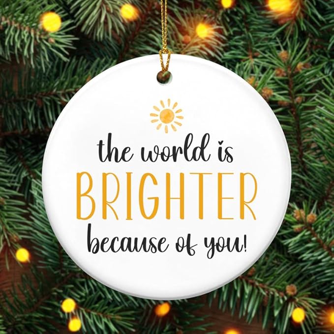 Christmas Inspirational Gifts for Women - Ceramic Christmas Ornaments 2025 for Tree Decorations - Thank You Appreciation Gifts for Coworkers Boss Nurse Teachers, Stocking Stuffers Ornaments