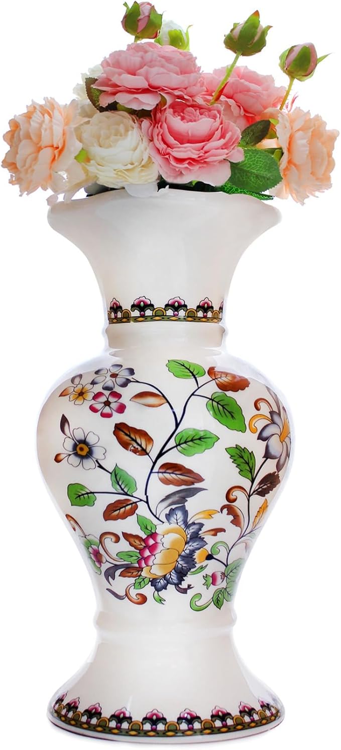 Vases for Decor,Modern Flower Vase Ceramic Rustic Farmhouse Vase,Colored Porcelain Vase,Decorative Vases for Home Decor,Living Room,Kitchen, Bedroom,Centerpieces Dining Table (30cm Colored)