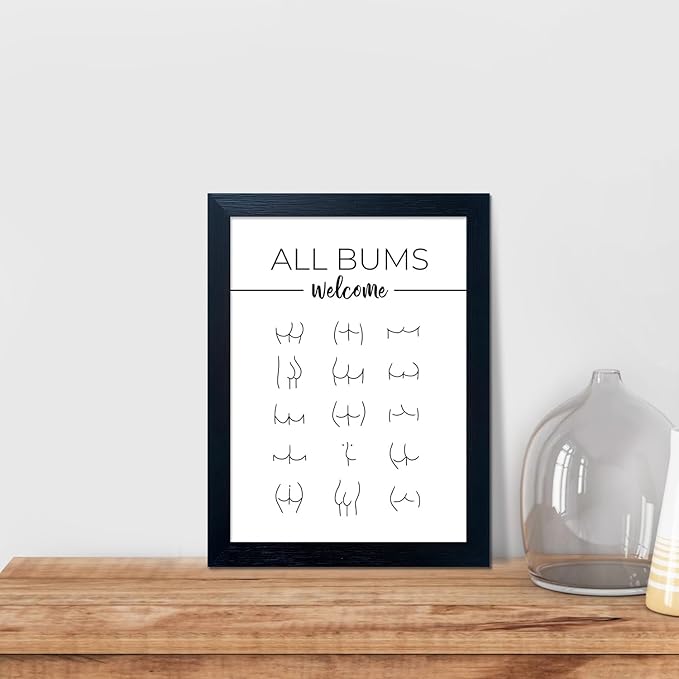 Funny Bathroom Wall Decor Black and White Framed Bathroom Picture Toilet Art Modern Minimalistic Canvas Print Paintings Artwork