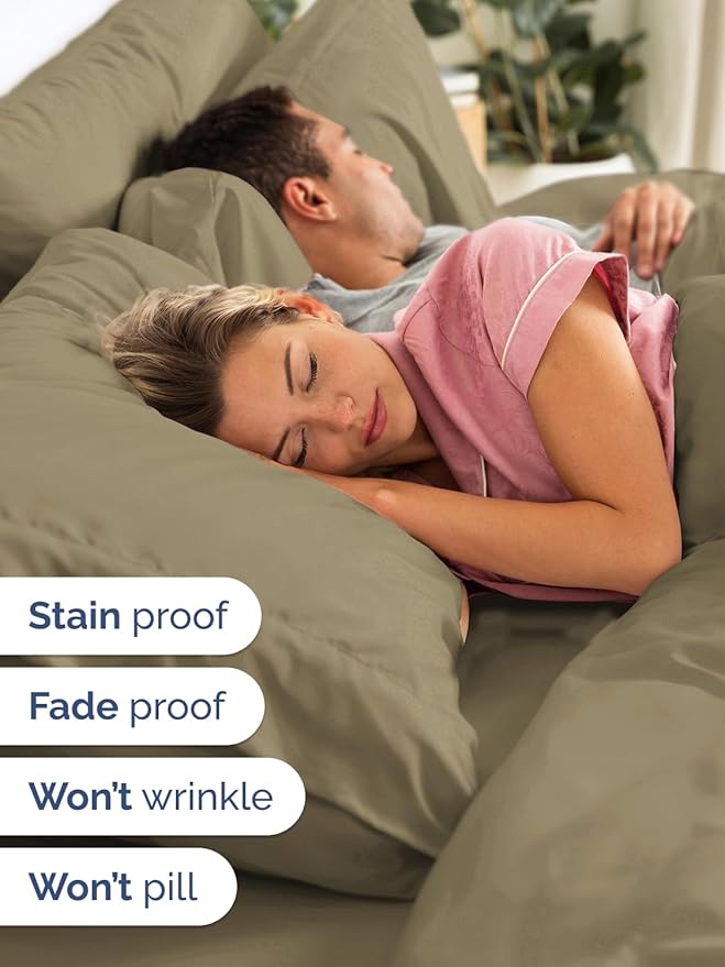 Extra Deep Queen Sheet Set - 6 Piece Breathable and Cooling Sheets - Hotel Luxury Bed Sheets Set - Easy & Secure Fit - Soft, Wrinkle Free and Comfy Sheets Set - Khaki Sheet Set with Extra Deep Pockets