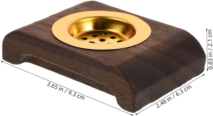 VALICLUD Modern Minimalist Wooden Incense Burner Holder with Tray Small Space-Saving Middle Eastern Arabian Charcoal Burner and Ash Catcher for Home Decor and Aromatherapy