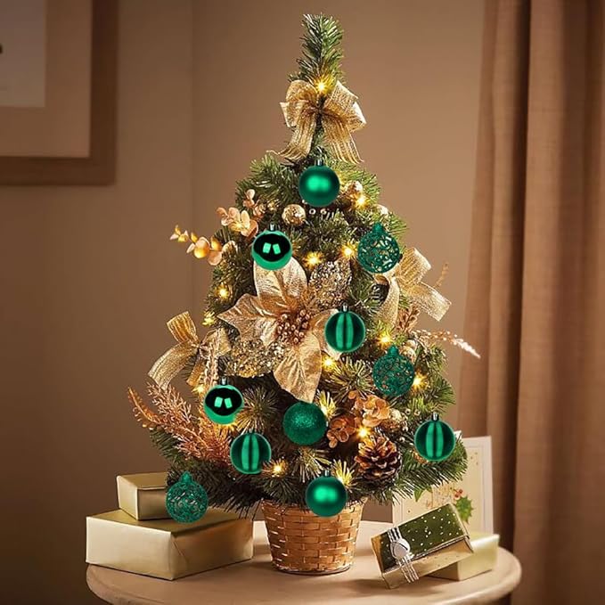 30PCS 2.36" Christmas Ball Ornaments Shatterproof Dark Green Christmas Tree Decorations Xmas Tree Balls Halloween Ornaments Décor