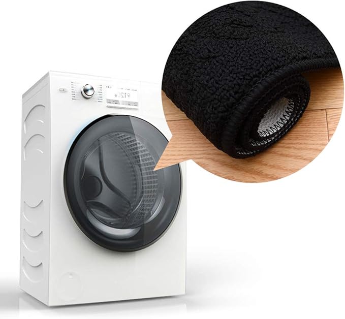 COSY HOMEER 32X20 Inch Anti Fatigue Kitchen Rug Mats are Made of 100% Polypropylene Half Round Rug Cushion Specialized in Anti Slippery and Machine Washable Black(2 pcs)