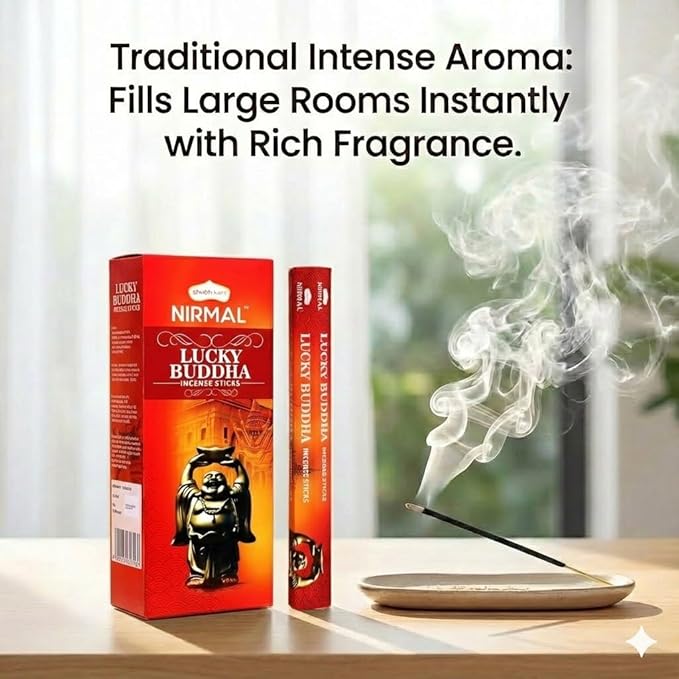 Shubhkart Hexa Lucky Buddha Incense Sticks, Pack of 6 (120 Sticks). Calming Blend for Attracting Good Fortune, Positive Energy, Peace & Meditation