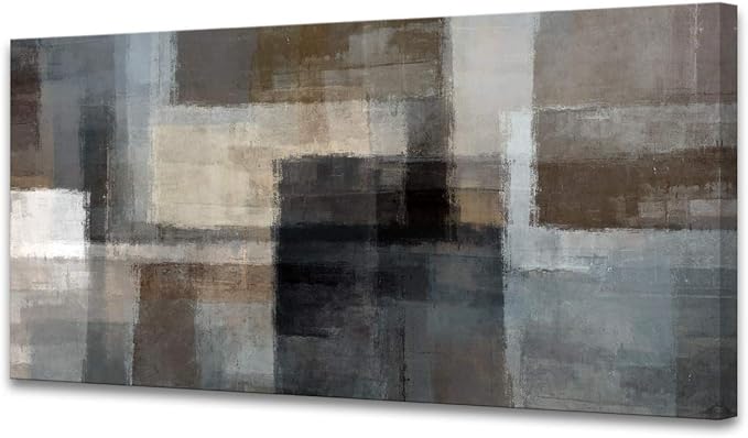 Cao Gen Decor Art A62450 Canvas Prints Abstract Wall Art Print Paintings Grey and Brown Home Decor Framed Ready to hang for Living Room Bedroom and Office Home Kitchen Artwork
