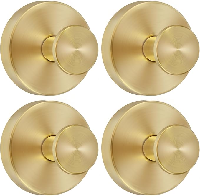 Upgrade Suction Cup Hooks for Shower,Heavy Duty Towel Hooks for Bathrooms, No Drill Suction Hooks for Inside Shower, Reusable Shower Hooks for Glass Doors & Windows(4, Brushed Gold)