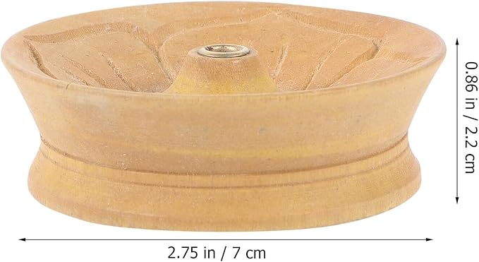 Nepal Wooden Incense Rope Burner Lotus-Shaped Home Incense Holder Tray for Meditation and Office Relaxation Stylish Decorative Ash Catcher with Smooth Practical Design