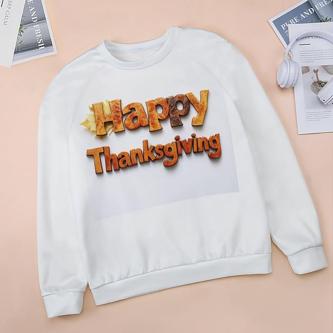 Thanksgiving Sweatshirt for Women Crewneck Pullover Casual Graphic Long Sleeve Shirts Sweater