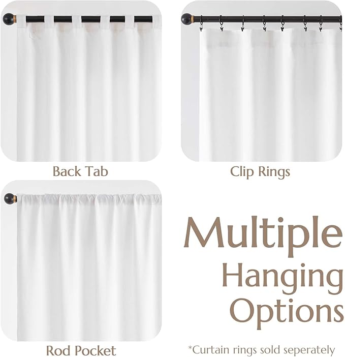 jinchan White Lined Linen Blend Curtain for Sliding Door 84 Inch Length 1 Panel for Living Room, 100 Inch Extra Wide Drape with Rod Pocket Back Tab(100W x 84L, White)