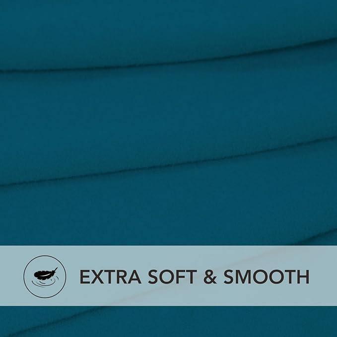 PureFit Super Stretch Form Fit Square Ottoman Cover Rectangle - Ottoman Slipcovers for Foot Stool & Folding Storage Furniture for Living Room with Nonslip Elastic Bottom (Medium-XL, Peacock Blue)