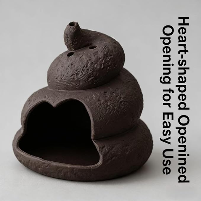 Handmade Poop-Shaped Ceramic Incense Burner - Funny Aromatherapy Decor, Stress Relief Gift, Home Fragrance Holder for Desk, Relaxing Mood