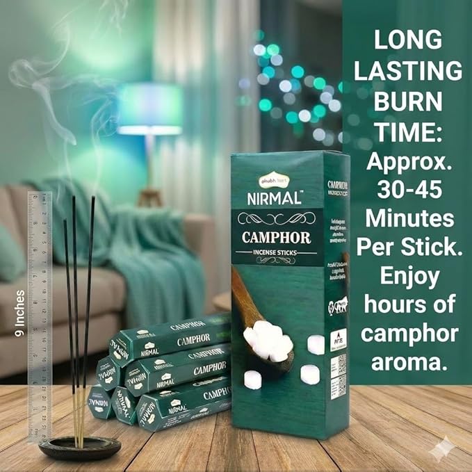Shubhkart Hexa Kapoor Incense Sticks, Pack of 6 (120 Sticks). Pure, Clarifying Scent for Spiritual Cleansing, Puja Rituals, Havan, & Removing Negative Energy