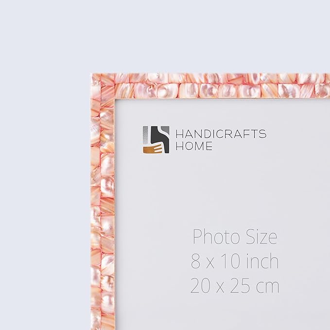 Handicrafts Home 8x10 Picture Frame Mother of Pearl Collection, Handcrafted Photo Frame, Small Picture Frame for Living Room, Wall Decor, Office Desk Decor, Vintage Picture Frames, Gift for her, Thanksgiving gift for friends & Family