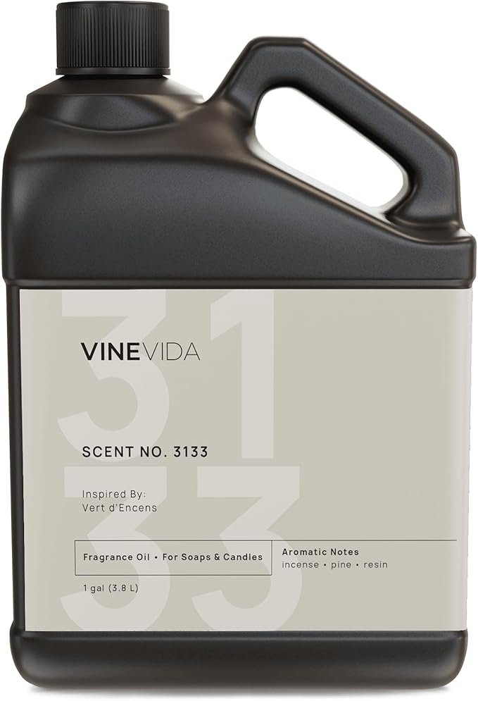 VINEVIDA Scent NO. 3133 Fragrance Oil - 1 Gallon (8lbs) - Inspired by: Vert d'Encens Fragrance Oil for Candle Making - Made in USA Candle Scents Scents for Soap Making