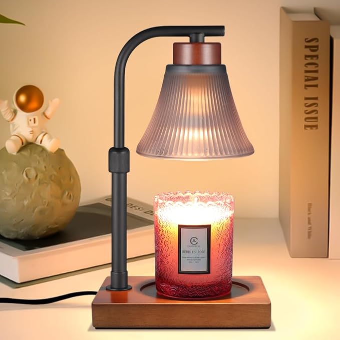 mocosa Candle Warmer Lamp, Dimmable Electric Candle Warmer, Adjustable Height Wax Melt Warmer for Scented Wax & Jar Candles, Gifts for Mom, Home Décor(Square Base)