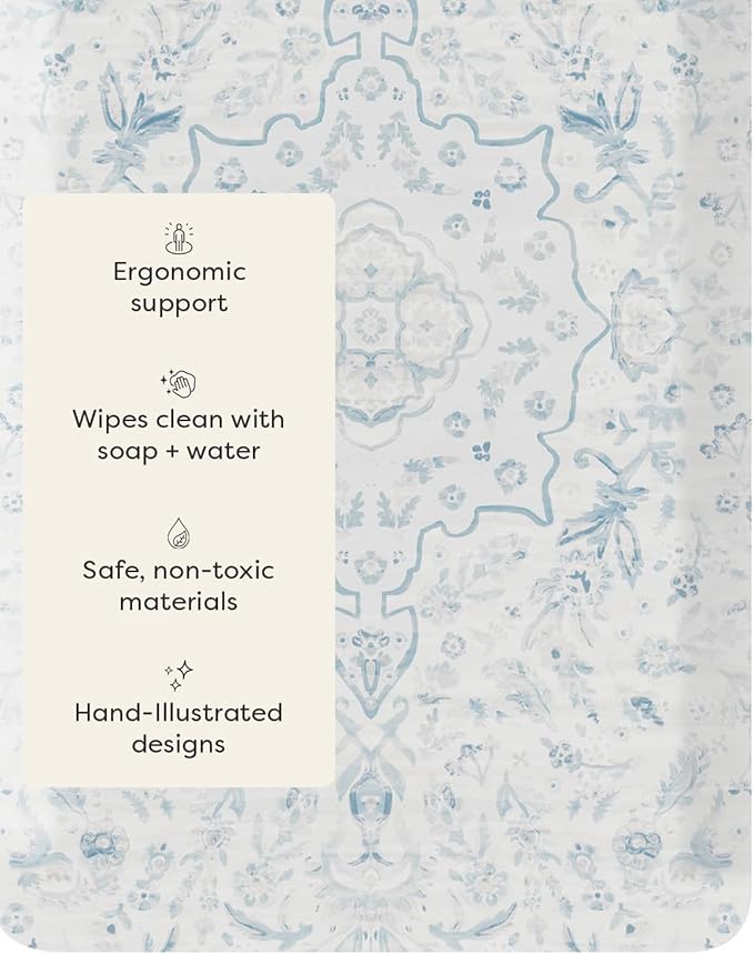 House of Noa Nama Standing Mat – Anti-Fatigue Cushioned Kitchen Mats for Floor | Ergonomic Bounce-Back Foam Kitchen Mats | Anti-Fatigue Mats for Kitchen & Standing | Emile Delft Blue | 22" x 72"
