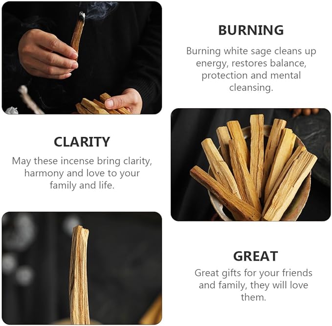 Palo Santo Incense Sticks 3pcs Natural Wooden Smudging Sticks Purifying Healing Meditation for Clearing and Relaxation Home Fragrance