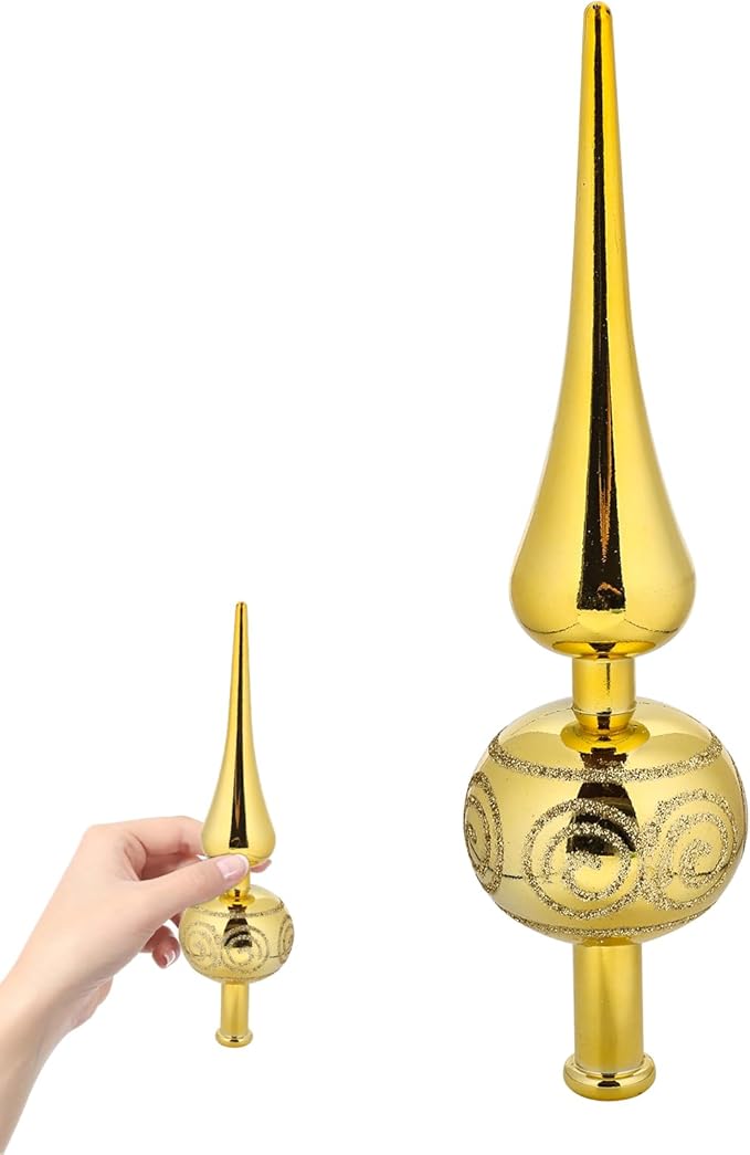 Christmas Tree Topper, Estrella para Arbol de Navidad, Xmas Tree Star Decorations, Gold Decor Ornament for Indoor Outdoor Xmas New Year Holiday