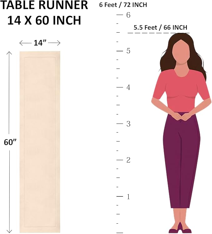 Solino Home Linen Table Runner 60 Inches - 100% Pure Linen Beet Table Runner 14 x 60 Inch Ideal for Dresser and Coffee Tables - Valentines, Winter - Diana Medium Weight