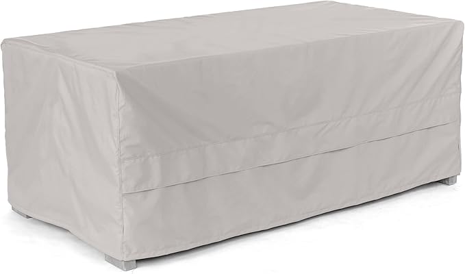 Covermates Ultima Rectangular Ottoman Cover – Heavy-Duty 600D Polyester, Drawcord Hem, Covered Mesh Vent, Double-Stitched Seams, Weather-Resistant Outdoor Protection, 26W x 22D x 21H, Ripstop Grey