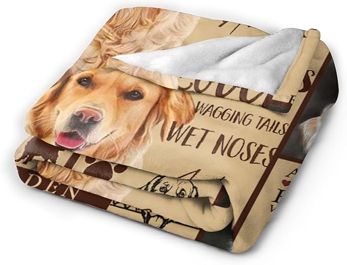 Tijuboni Golden Retriever Throw Blanket Dog Gifts for Girls Boys Women Men Kids Adults Soft Flannel Fleece Blanket for Couch Sofa Bed Home Decor 60"x80"