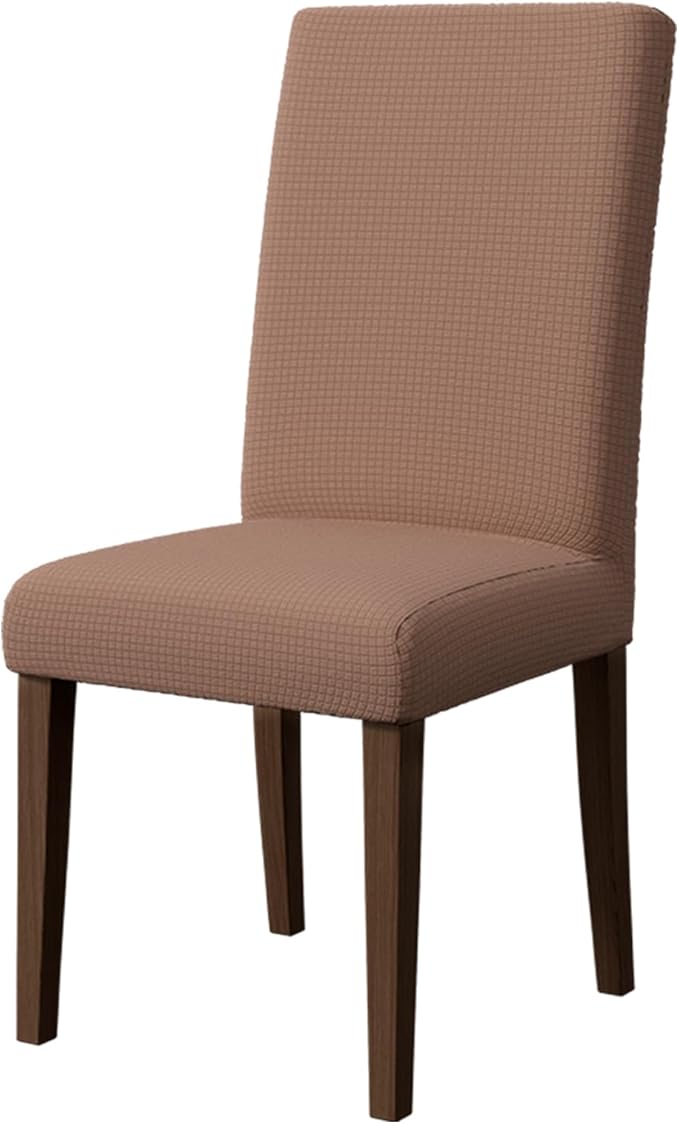 Chair Covers for Dining Room Set of 4, Washable Parson Chairs Slipcover Kitchen Seat Protector for Home, Party, Hotel, Banquet (Taupe)