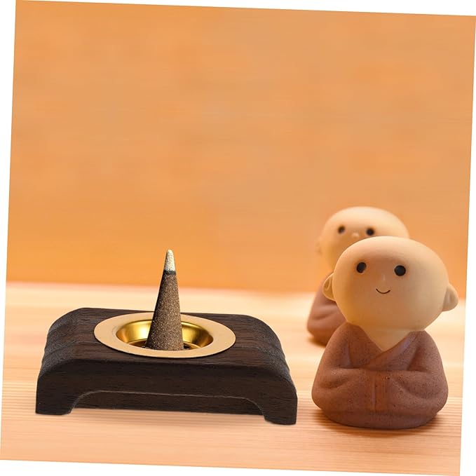 VALICLUD Modern Minimalist Wooden Incense Burner Holder with Tray Small Space-Saving Middle Eastern Arabian Charcoal Burner and Ash Catcher for Home Decor and Aromatherapy