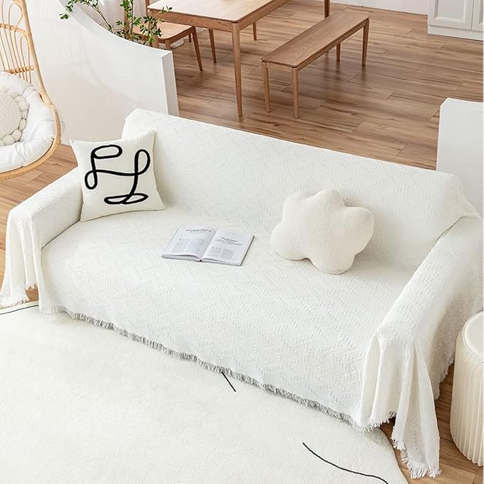 AIVIA Couch Cover Sheet Blanket, Oversized for 3-4 Cushion High Backrest Sofa, Furniture Decoration Slipcovers L Shape U-Shaped Sectional Protector