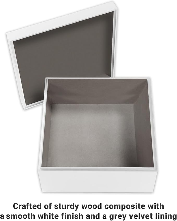 Let's Make Memories Personalized Photo Keepsake Box for New Baby - Memento Storage - Memories Box - Nursery Decor - 12" Sq x 6" H - Bundle of Love - Blue